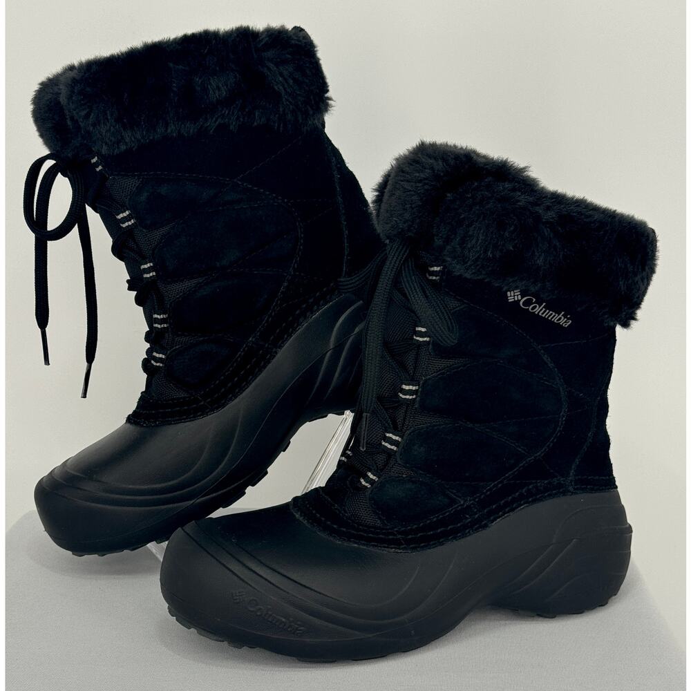 Columbia Sierra Summette Techlite Faux Fur Black Winter Boots Size 7 - Picture 2 of 8